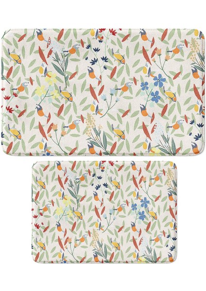 2'li Takım Banyo Paspası, Kaymaz Taban, Makinede Yıkanabilir, Banyo Halısı