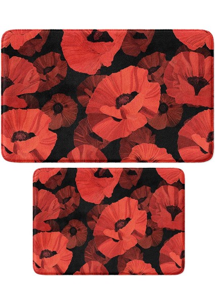 2'li Takım Banyo Paspası, Kaymaz Taban, Makinede Yıkanabilir, Banyo Halısı