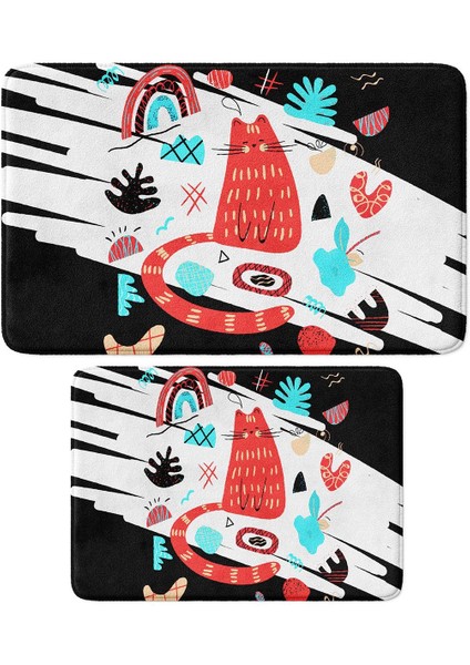 2'li Takım Banyo Paspası, Kaymaz Taban, Makinede Yıkanabilir, Banyo Halısı