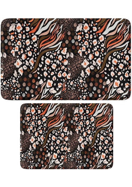 2'li Takım Banyo Paspası, Kaymaz Taban, Makinede Yıkanabilir, Banyo Halısı