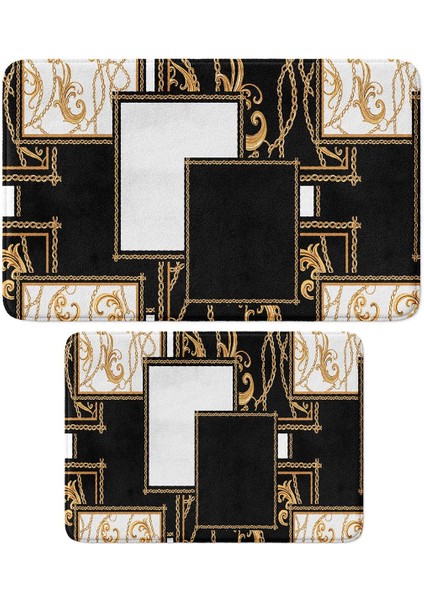 2'li Takım Banyo Paspası, Kaymaz Taban, Makinede Yıkanabilir, Banyo Halısı