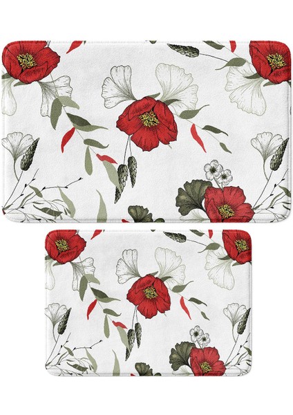 2'li Takım Banyo Paspası, Kaymaz Taban, Makinede Yıkanabilir, Banyo Halısı