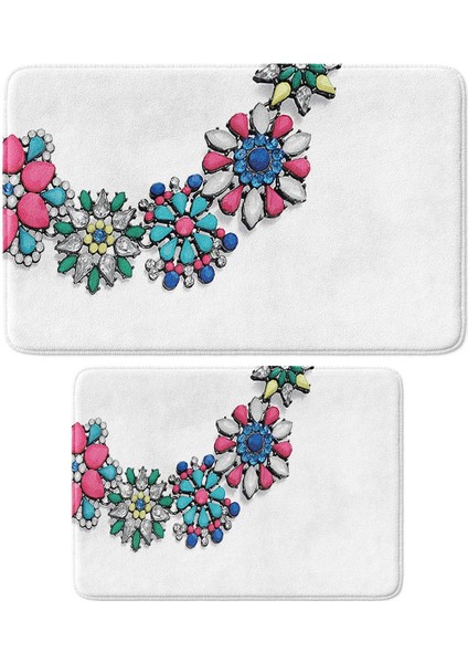 2'li Takım Banyo Paspası, Kaymaz Taban, Makinede Yıkanabilir, Banyo Halısı