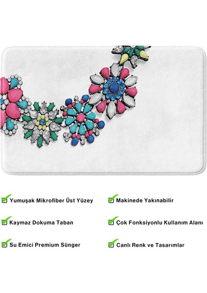 2'li Takım Banyo Paspası, Kaymaz Taban, Makinede Yıkanabilir, Banyo Halısı fırsatları