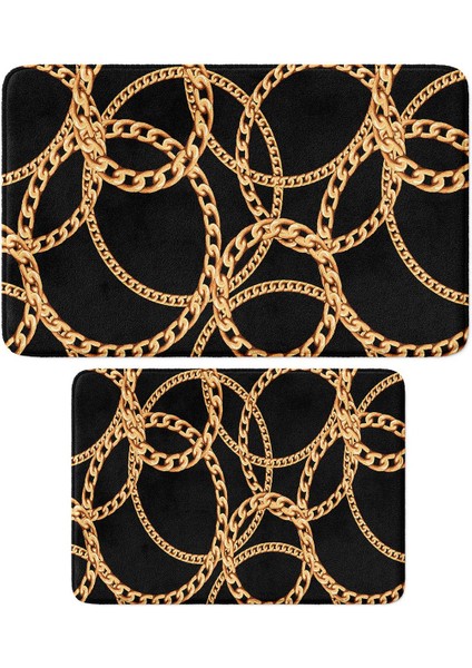 2'li Takım Banyo Paspası, Kaymaz Taban, Makinede Yıkanabilir, Banyo Halısı