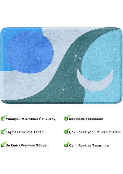 2'li Takım Banyo Paspası, Kaymaz Taban, Makinede Yıkanabilir, Banyo Halısı