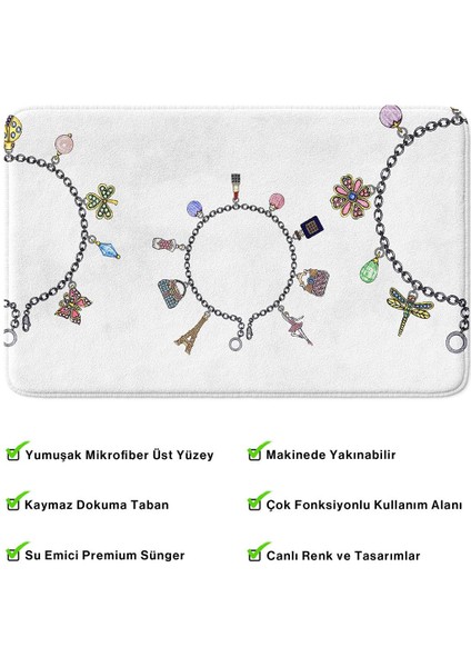 2'li Takım Banyo Paspası, Kaymaz Taban, Makinede Yıkanabilir, Banyo Halısı