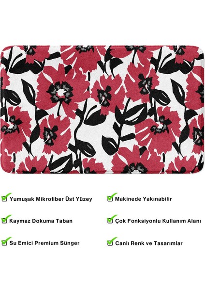 2'li Takım Banyo Paspası, Kaymaz Taban, Makinede Yıkanabilir, Banyo Halısı
