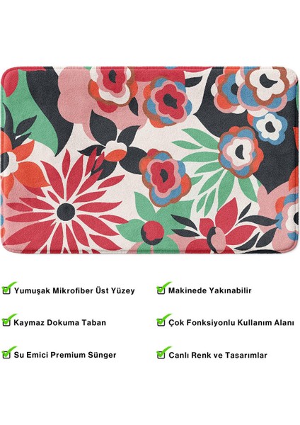 2'li Takım Banyo Paspası, Kaymaz Taban, Makinede Yıkanabilir, Banyo Halısı