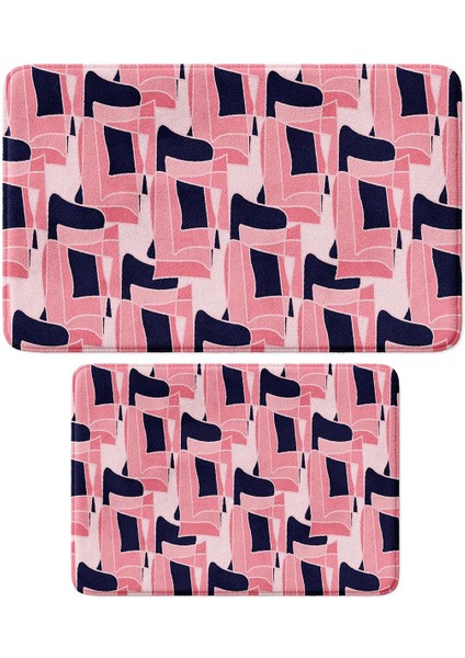 2'li Takım Banyo Paspası, Kaymaz Taban, Makinede Yıkanabilir, Banyo Halısı