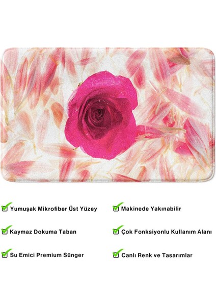 2'li Takım Banyo Paspası, Kaymaz Taban, Makinede Yıkanabilir, Banyo Halısı