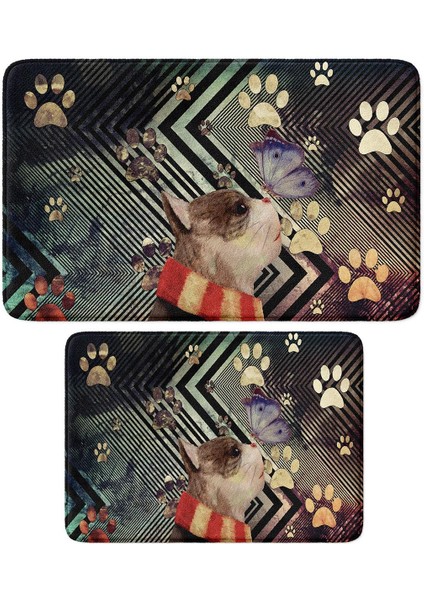 2'li Takım Banyo Paspası, Kaymaz Taban, Makinede Yıkanabilir, Banyo Halısı