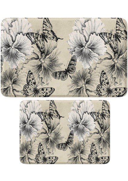 2'li Takım Banyo Paspası, Kaymaz Taban, Makinede Yıkanabilir, Banyo Halısı