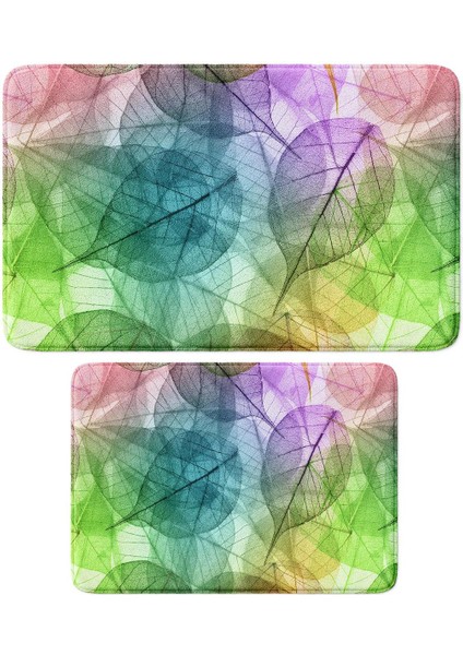 2'li Takım Banyo Paspası, Kaymaz Taban, Makinede Yıkanabilir, Banyo Halısı