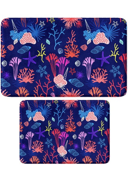 2'li Takım Banyo Paspası, Kaymaz Taban, Makinede Yıkanabilir, Banyo Halısı