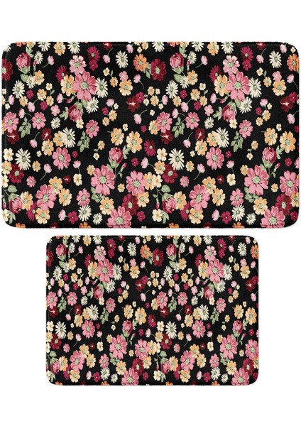 2'li Takım Banyo Paspası, Kaymaz Taban, Makinede Yıkanabilir, Banyo Halısı