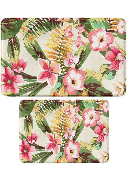 2'li Takım Banyo Paspası, Kaymaz Taban, Makinede Yıkanabilir, Banyo Halısı