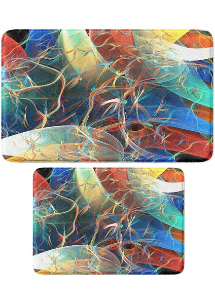 2'li Takım Banyo Paspası, Kaymaz Taban, Makinede Yıkanabilir, Banyo Halısı