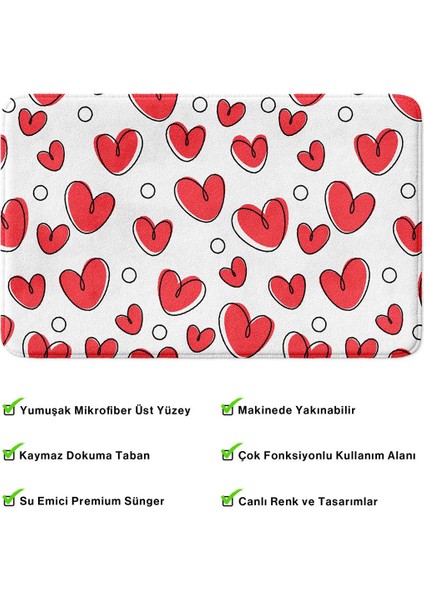 2'li Takım Banyo Paspası, Kaymaz Taban, Makinede Yıkanabilir, Banyo Halısı