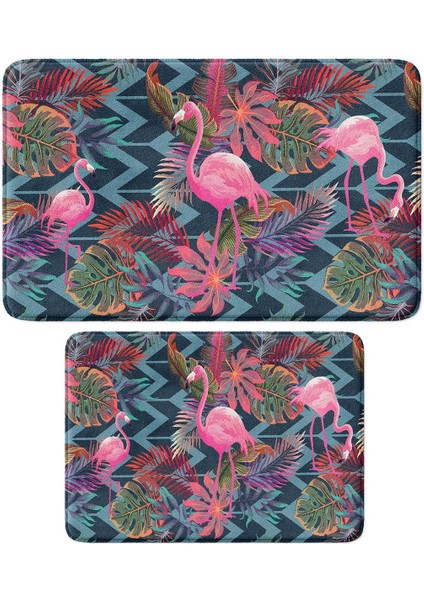 2'li Takım Banyo Paspası, Kaymaz Taban, Makinede Yıkanabilir, Banyo Halısı