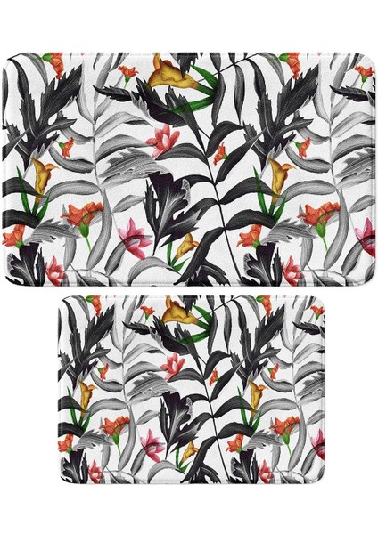 2'li Takım Banyo Paspası, Kaymaz Taban, Makinede Yıkanabilir, Banyo Halısı