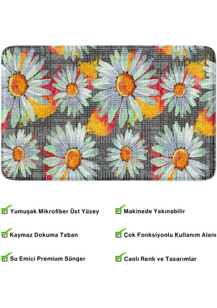 2'li Takım Banyo Paspası, Kaymaz Taban, Makinede Yıkanabilir, Banyo Halısı