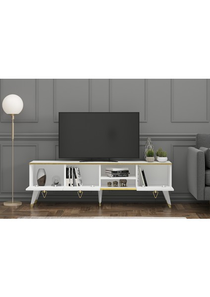 Pearl Tv Ünitesi 160 cm Beyaz-Altın