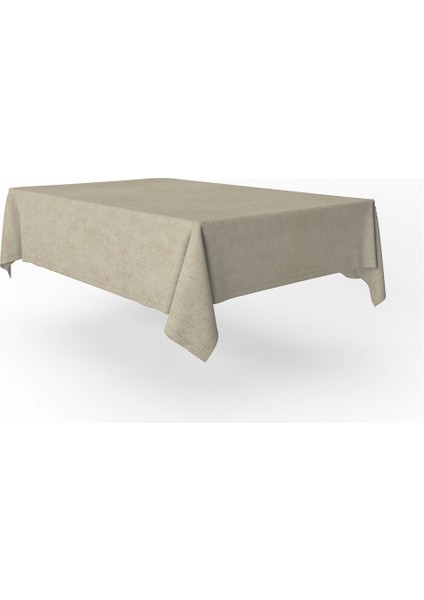 Kadife Dokulu Masa Örtüsü Krem