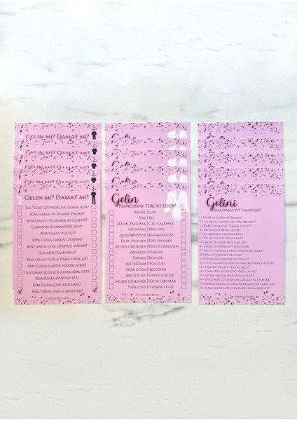 Gelin, Damat, Nedimeler Bekarlığa Veda Soru Kartları Seti - Oyun ve Eğlence Kartları Seti