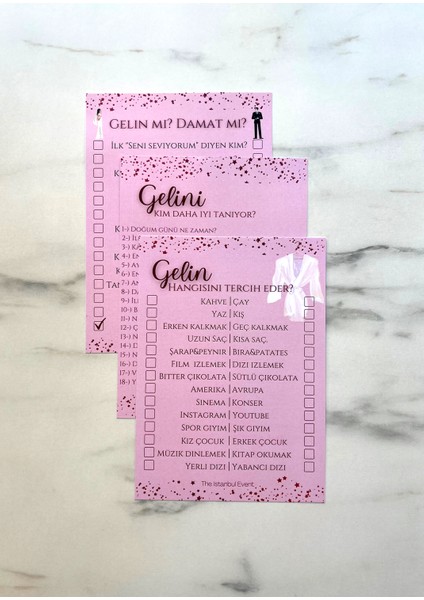 Gelin, Damat, Nedimeler Bekarlığa Veda Soru Kartları Seti - Oyun ve Eğlence Kartları Seti fiyatları
