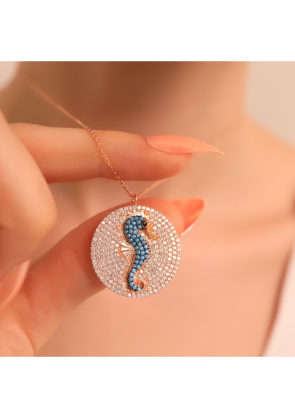 925 Ayar Gümüş Deniz Atı Kolye fırsatları