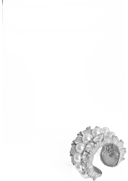 Incili Gümüş Kalın Kıkırdak Küpe modelleri