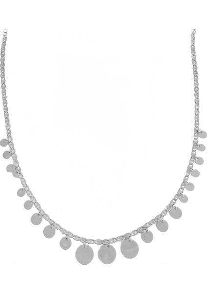 Pullu Taşlı Sallantılı Gümüş Kolye modelleri