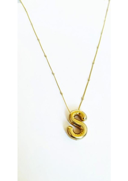 Taşsız Gümüş Balon Harf Kolye - S fiyatları