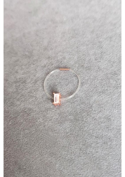 Dikdörtgen Tek Taşlı Misinalı Gümüş Hayalet Yüzük fiyatları