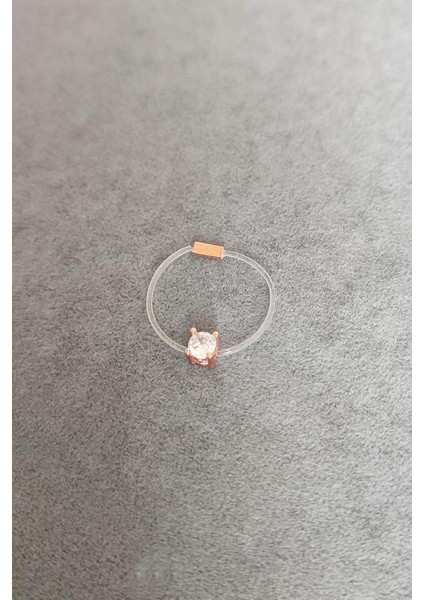 Kare Tek Taşlı Misinalı Gümüş Hayalet Yüzük fiyatları