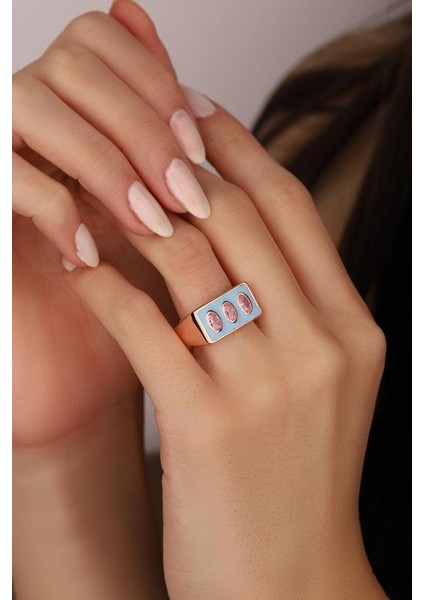 Pembe Taşlı Mineli Gümüş Yüzük indirimleri