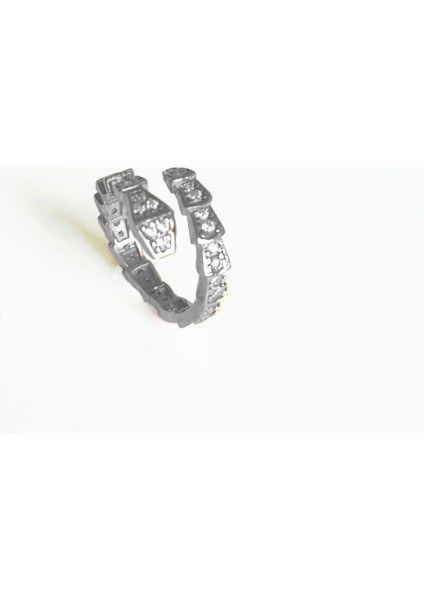 Beyaz Taşlı Gümüş Yılan Yüzük modelleri