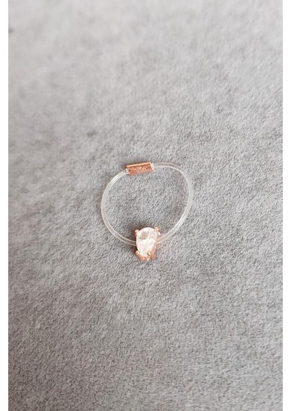 Damla Tek Taşlı Misinalı Gümüş Hayalet Yüzük fiyatları