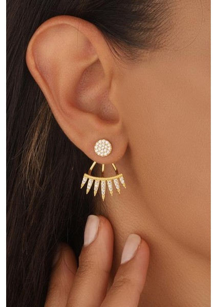 Gümüş Sarkıt Taşlı Küpe