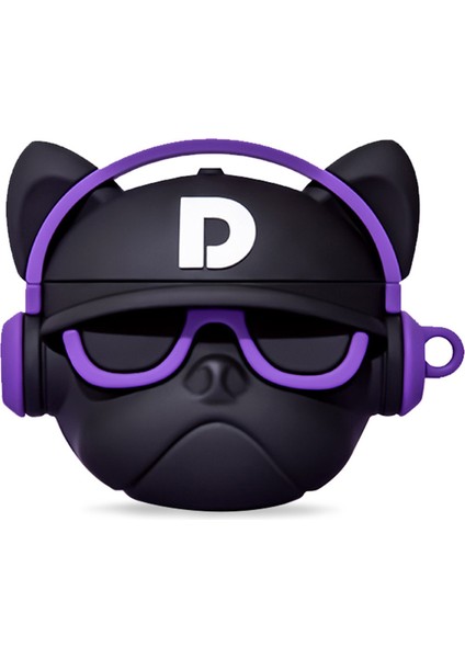 Airpods Pro (2. Nesil) Kılıf Cartoon Figürlü Silikon Hip-Hop Bulldog