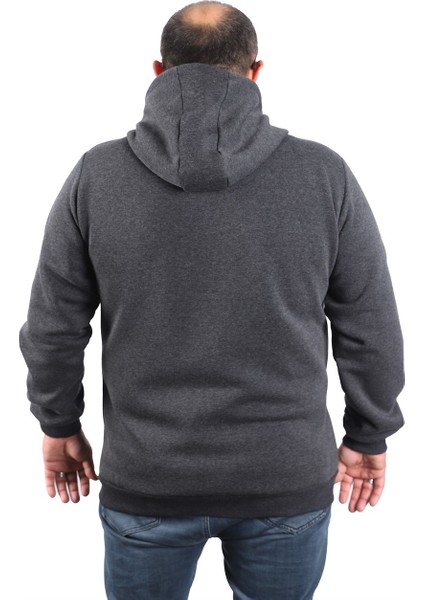 Mocgrande Büyük Beden Unisex Kapüşonlu 3ip Sweat 11701 Antrasıt modelleri