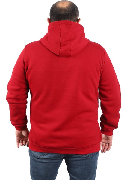 Mocgrande Büyük Beden Unisex Kapüşonlu 3ip Sweat 11701 Bordo fiyatları