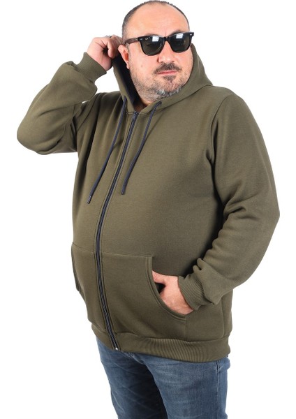 Mocgrande Büyük Beden Unisex Kapüşonlu 3ip Sweat 11701 Hakı fiyatları