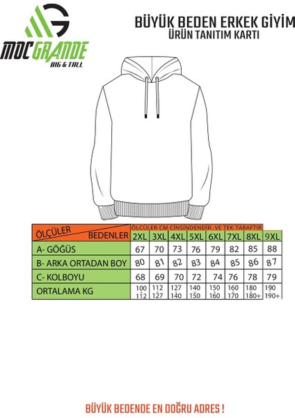 Mocgrande Büyük Beden Unisex Kapüşonlu 3ip Sweat 11701 Siyah