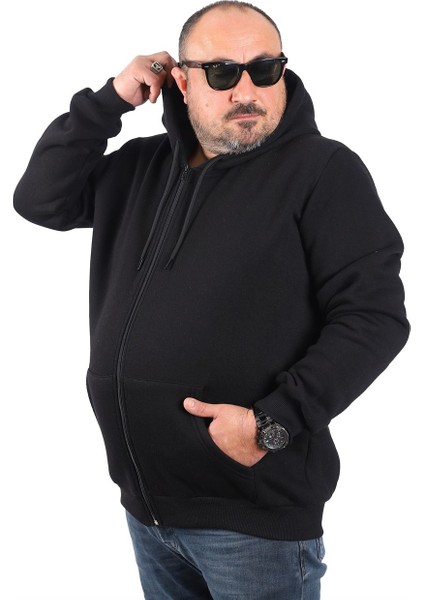 Mocgrande Büyük Beden Unisex Kapüşonlu 3ip Sweat 11701 Siyah fiyatları