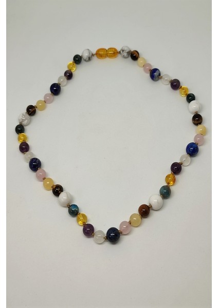 Havlit, K.gözü, Kalsit, P.kuvars, Lapis Lazuli,selenit,ametist, Kehribar, Apatit, Havlit Doğaltaş Kolye