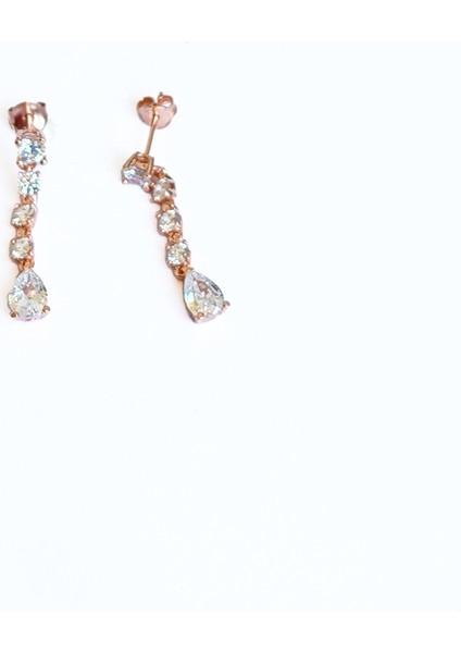 Beyaz Damla Taş Sallantılı Gümüş Küpe fiyatları