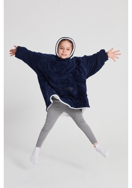 Çocuk Oversize Giyilebilir Battaniye Tek Beden Çok Rahat 12 Yaş Altı Unisex Hoodie Peluş Kapüşonlu Sweatshirt fiyatları