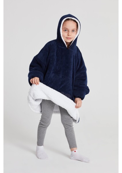 Çocuk Oversize Giyilebilir Battaniye Tek Beden Çok Rahat 12 Yaş Altı Unisex Hoodie Peluş Kapüşonlu Sweatshirt modelleri